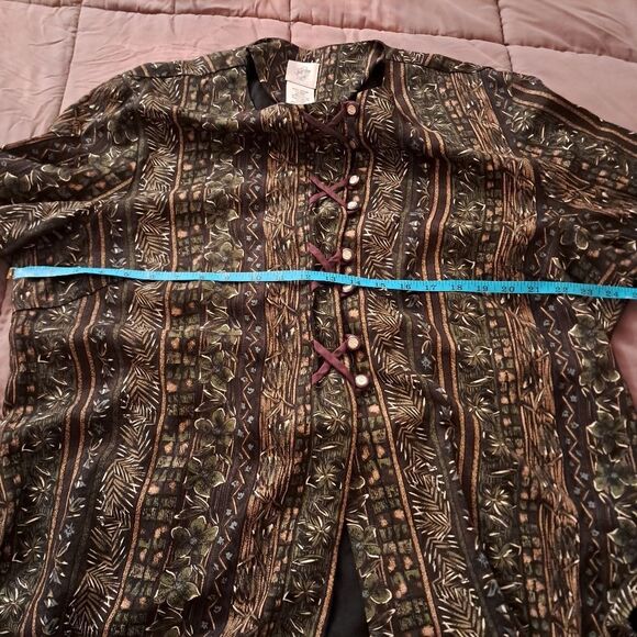 Just My Size Top Women's 22W/24W Green Asian Earthy Bohemian Evening Formal Y2K - Picture 7 of 9